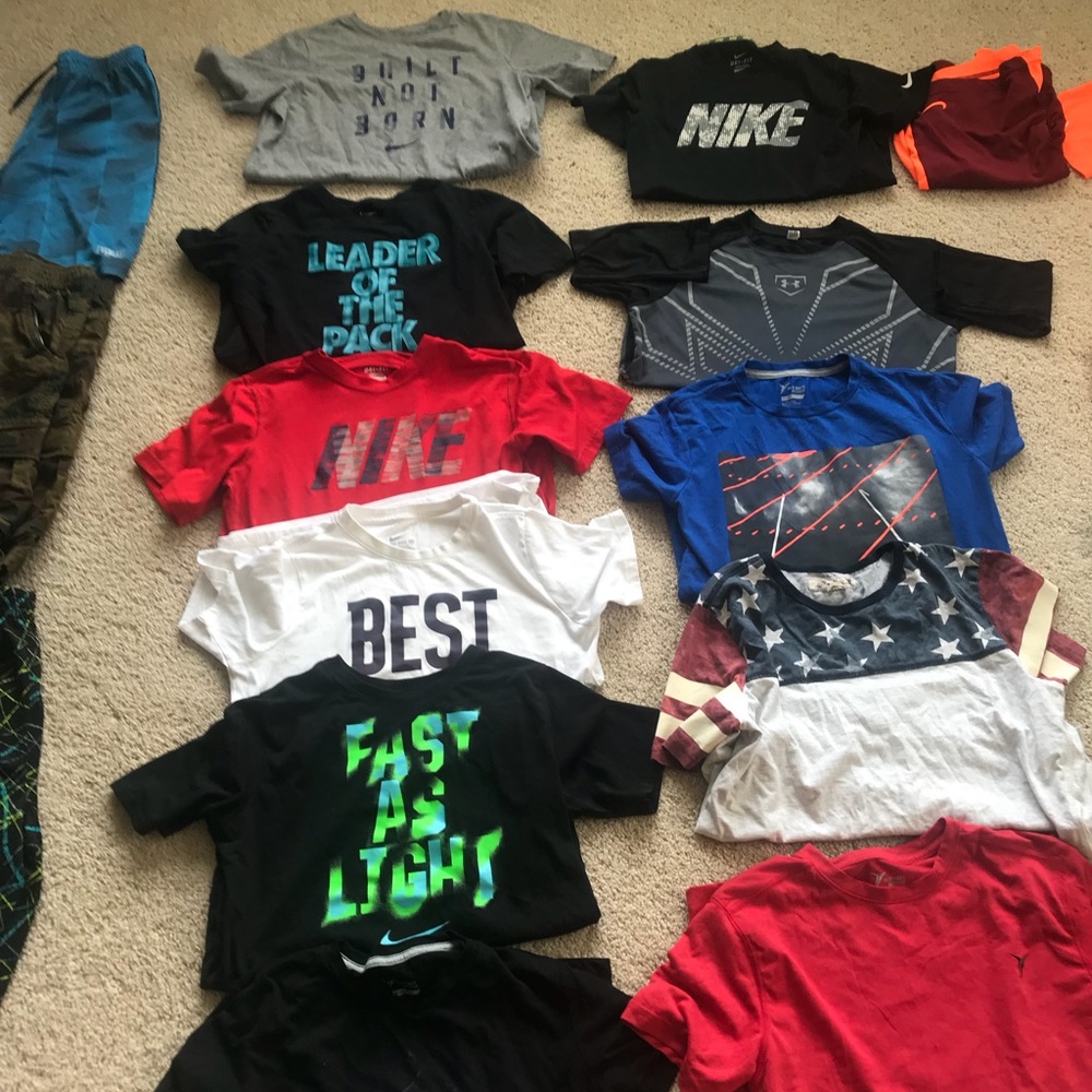 Boys Nike, Under Armour and Old Navy shorts, shirt